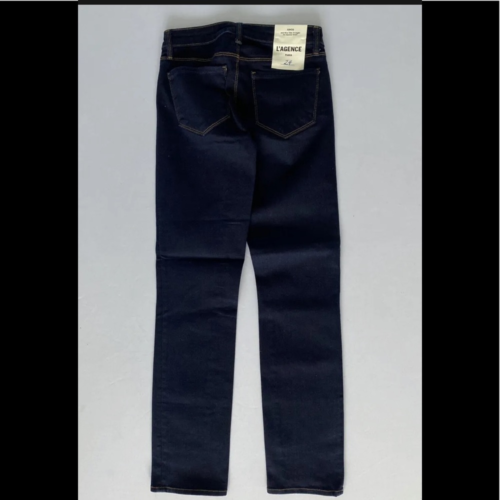 L'AGENCE Coco Mid-Rise Slim Straight Leg Jean Dark Wash 24 25 28 30 31 NWT - Picture 5 of 7